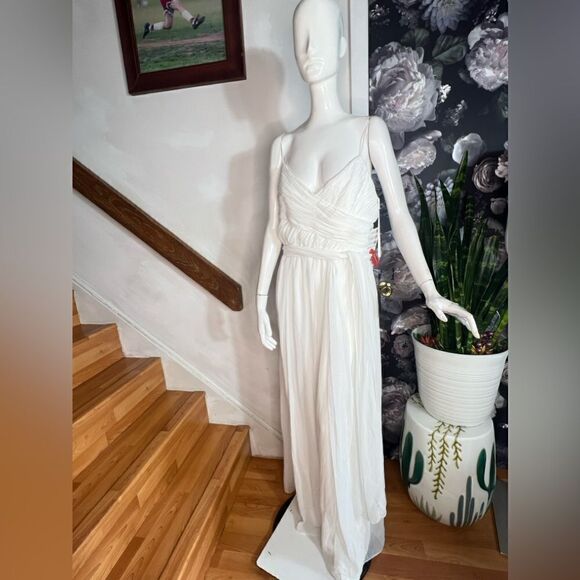 MAC DUGGAL RUCHED SLEEVELESS TIE JUMPSUIT/ Size M - Picture 6 of 10